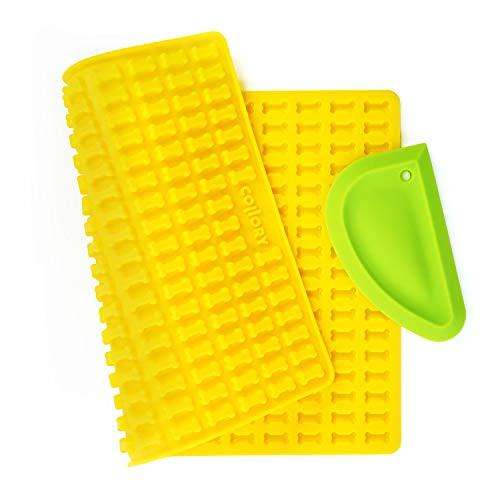 Collory Mini Siliconen Bakvorm en Deegschraper Set voor Hondenkoekjes en Bonbons, BPA-vrij
