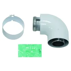 Bogen 90 Grad turboTEC Luft-/Abgasführung, Aluminium, 60/100 mm