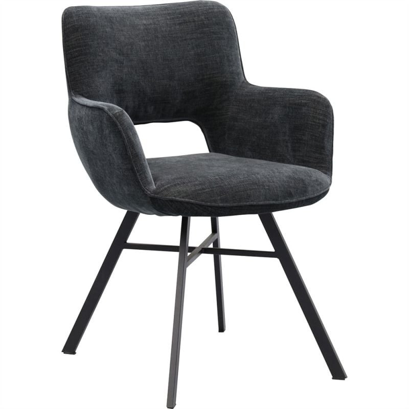 Eetkamerstoel Manon Black met armleuningen van Budget Home Store