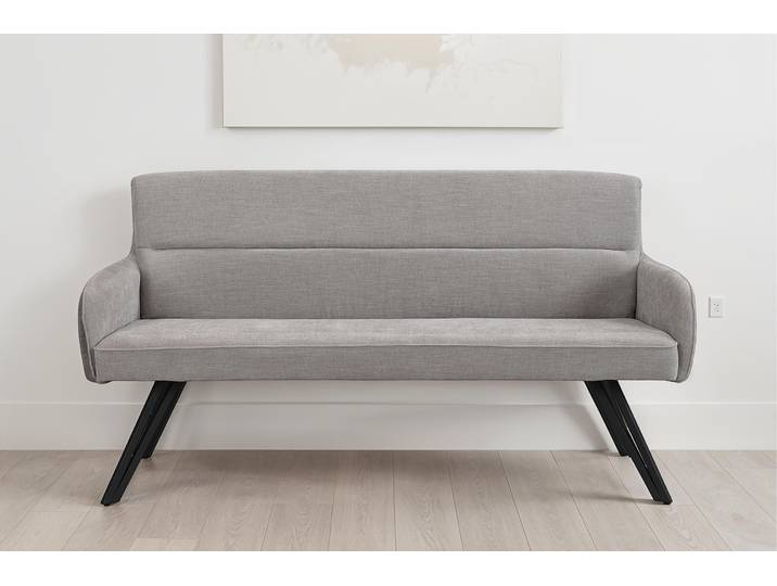 Sitzbank BYLIVING Tino , grau (hellgrau, schwarz), B:160cm H:94cm T:67cm, Stoff, Sitzbänke, Sitzbank, mit Federkernpolsterung in 140 oder 160cm, hochwertige Polsterbezüge