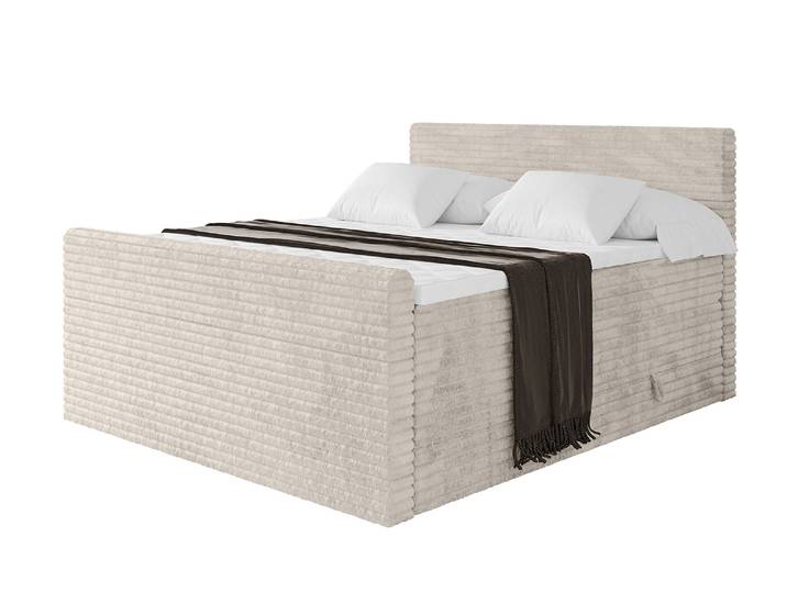 Boxspringbett TOLO-Z KING-v1 120x200 cm Creme - Tilia 01