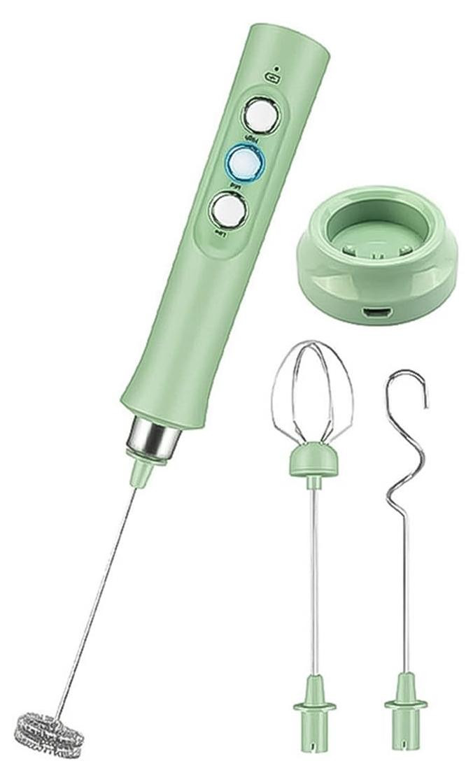 Dripio Handmatige melkschuimer met 3 roestvrijstalen gardes, USB, 3 standen
