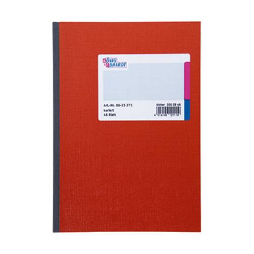 König & Ebhardt Kladde 8615271 Notizbuch kariert Rot 48 Blatt DIN A5