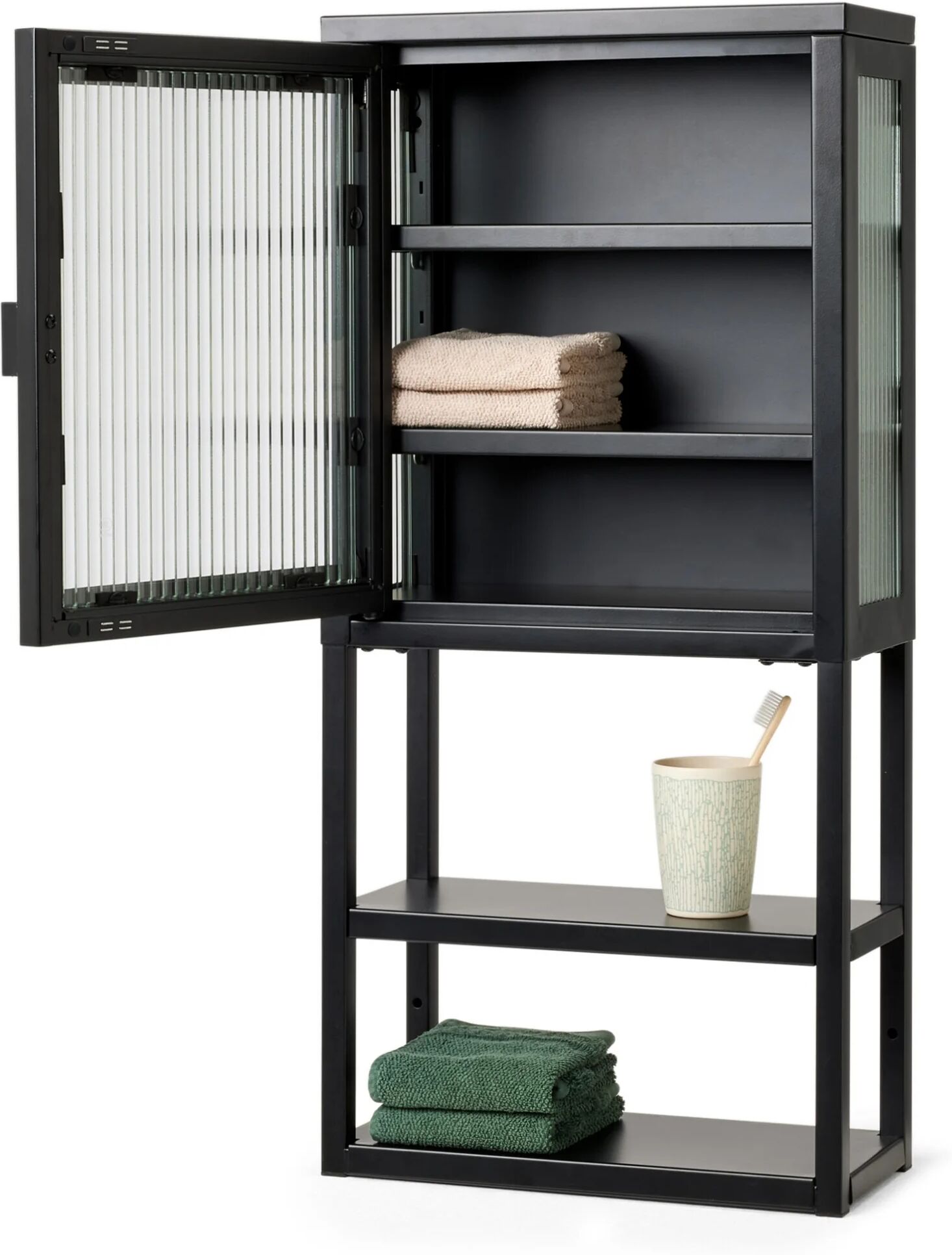 Tchibo - Wandschrank mit Glastür - 40x18x85,5cm - schwarz -