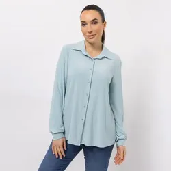KIM & CO. Jerseybluse Deluxe Brazil Knit Knopfleiste figurumspielend