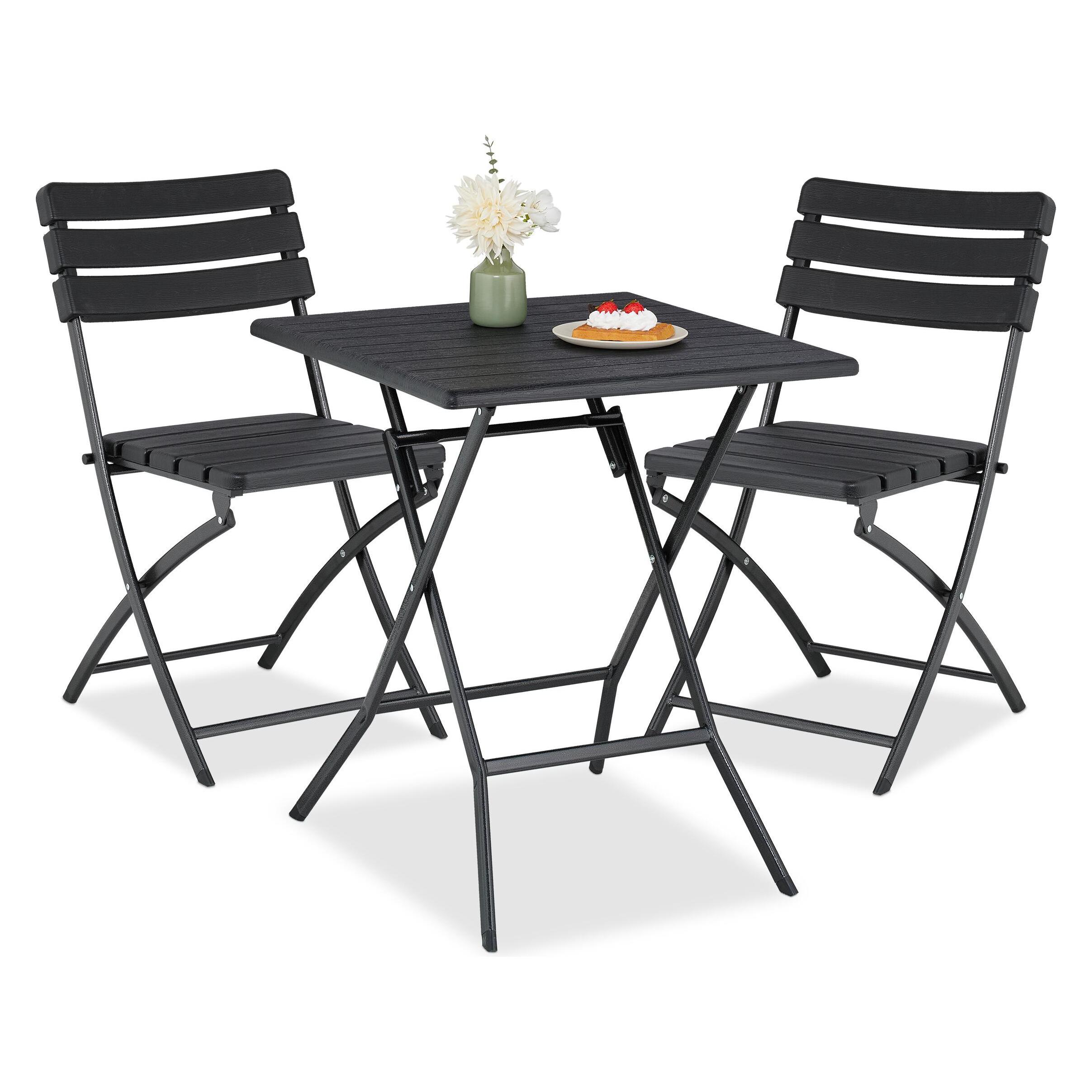Relaxdays 3-tlg. Balkonmöbel-Set (61 x 61 x 74 cm) (4052025876173)