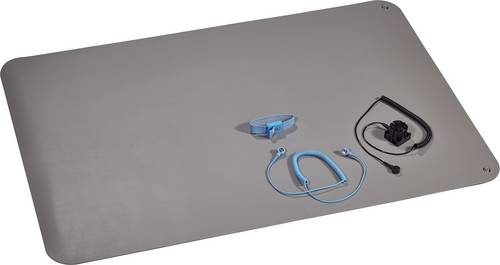 Wolfgang Warmbier 1402.663.C.Y ESD-Tischmatten-Set Platin-Grau (L x B) 900mm x 610mm inkl. Erdungskabel, inkl. Erdungsstecker
