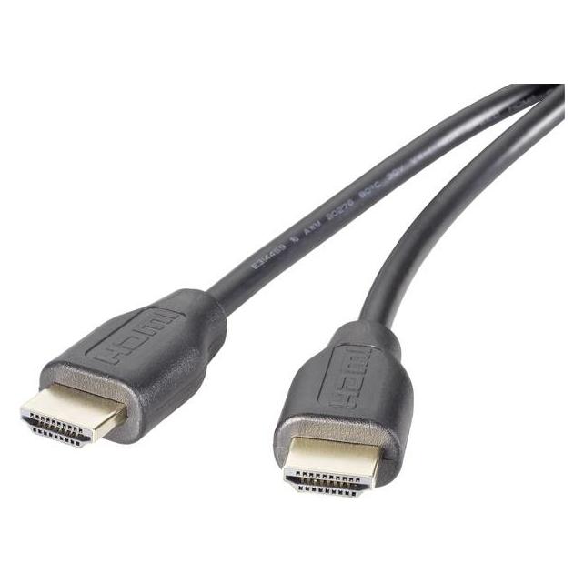 SpeaKa Professional HDMI Anschlusskabel 2.00 m Audio Return Channel, vergoldete Steckkontakte Black (1x HDMI-Stecker (2 m) (SP-9024560)
