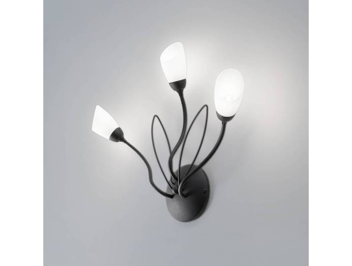 Wandleuchte Gloriosa Jupiter, dimmbar, schwarz, für Wohn- / Esszimmer, Metall