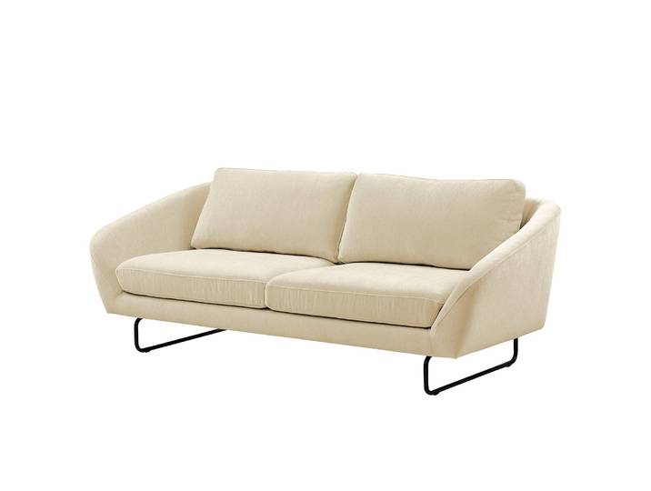 Canapé Rhoads 2/3 places Beige Tissu Velia 198 x 83 x 97cm Moderne