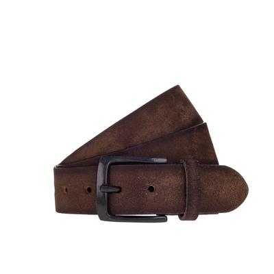 Ledergürtel MUSTANG, Herren, Gr. 100, braun (schwarz braun), Rindsleder, Gürtel Ledergürtel, mit 4 cm Breite, aus Rindsleder, in Antik-Optik
