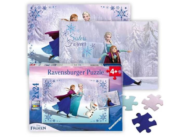 Ravensburger Disney Frozen: Zussen voor altijd - 2x24 stukjes - kinderpuzzel
