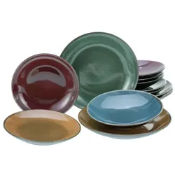 CreaTable Marrakesch bunt Tellerset 12-tlg Steinzeug