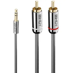 Lindy 35335 Audio-Kabel 3 m 3.5mm 2 x RCA Anthrazit