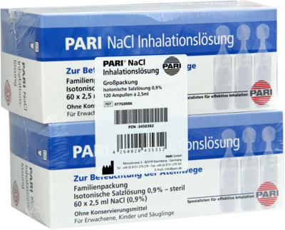 Pari GmbH Pharma -und Apothekenservice PARI NaCl Inhalationslösung Ampullen 120X2.5 ml 03450382