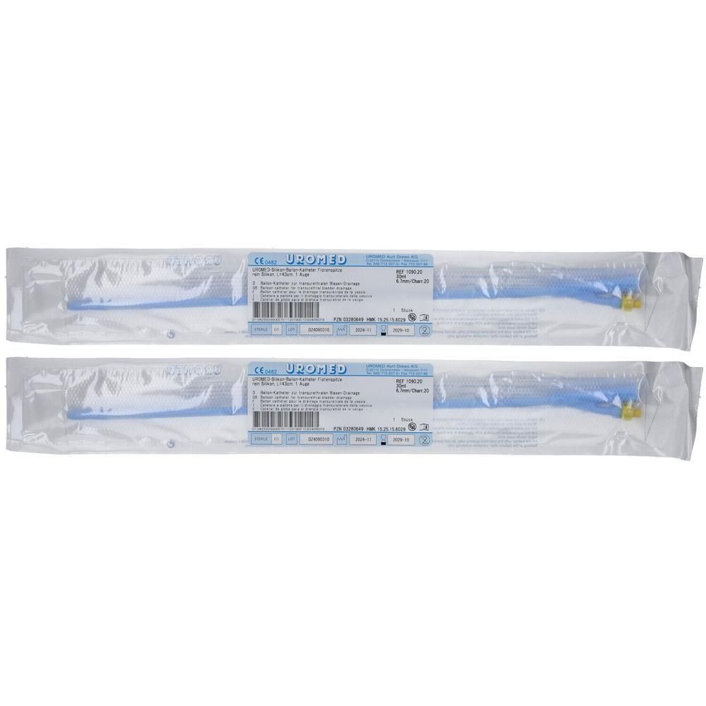 Uromed Ballonkath.Silikon Flötensp.Ch 20 30ml 1090 2x 2x1 St Katheter