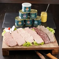 TANNENGLÜCK Hausgemachte Wurst 6 versch. Sorten in praktischen Dosen Inhalt 1.110g