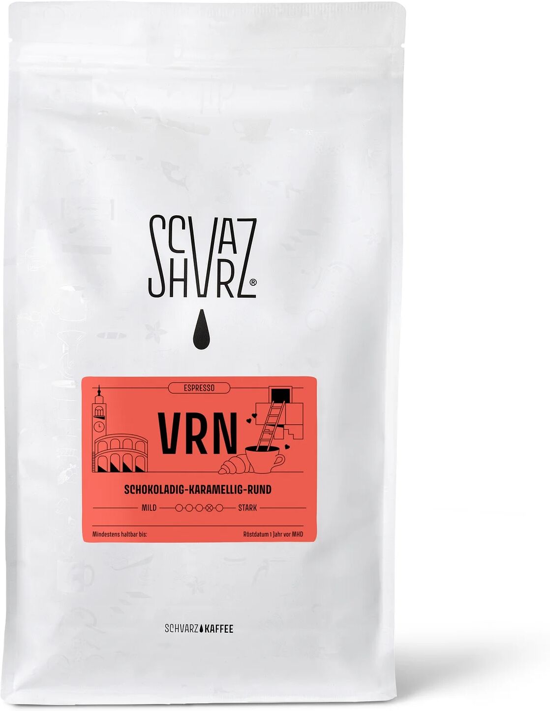 Schvarz - VRN Espresso - 1 kg Ganze Bohne - Intensität: 4/6