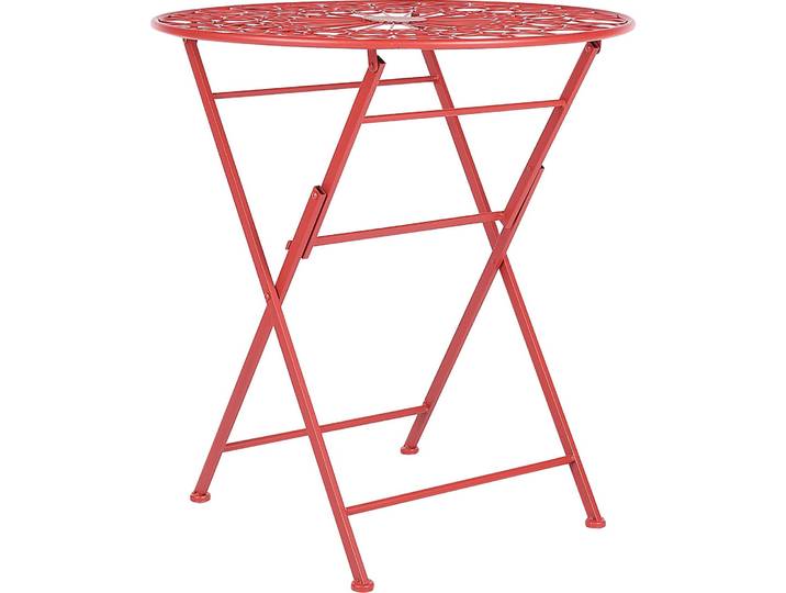BELIANI Garten Bistro Tisch Rot Eisen klappbar für den Außenbereich UV-Rostbeständigkeit Französisch Retro-Stil