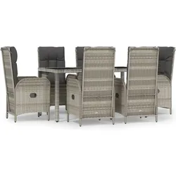 vidaXL, Gartentisch + Balkontisch, Katona (6x Stuhl + Tisch) (150 x 90 x 75 cm)