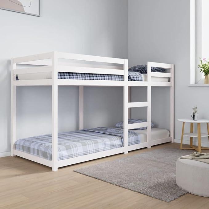 Etagenbett weiß 80 x 200 cm aus massivem Kiefernholz