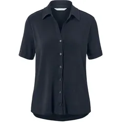 Tchibo - Blusenshirt mit Knopfleiste - Damen - Gr. S - dunkelblau