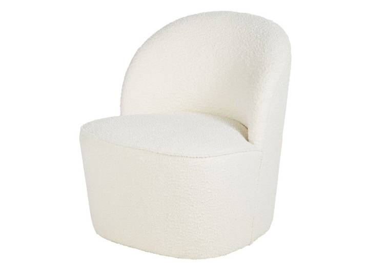 Fauteuil professionnel en tissu recyclé à bouclettes blanc cassé