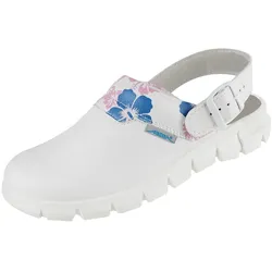 Abeba, Sicherheitsschuhe, Clog Berufsschuhe Dynamic OB mit Motiv weiss 38 (OB, 38)