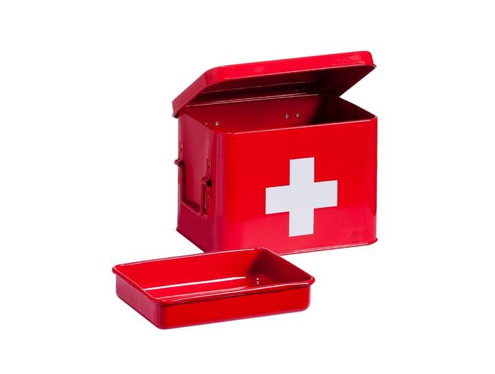 Medizinschrank ZELLER PRESENT Erste Hilfe , rot, B:16cm H:16cm, Metall, Schränke, Medizinschrank