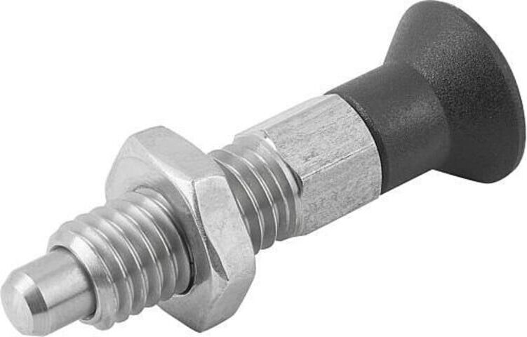 KIPP Arretierbolzen ECO M10 5mm Form B Edelstahl TX Rastsnut Kontermutter (K0747.12105100)