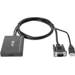 Club 3D VGA + USB-A zu HDMI (VGA, HDMI), Video Adapter, Schwarz