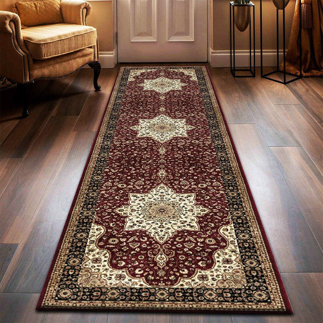 Astoria Grand Non Slip Large Traditional Rugs Living Room Bedroom Carpet Hallway Runner Rug Red Rectangle 200 x 290cm
