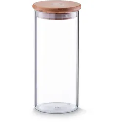 Vorratsglas Bamboodeckel (DH 10,50x23 cm) - weiß - DH 10,50x23 cm