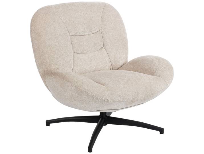 Homcom Loungesessel Polyester Stahl Cremeweiß, Textil, 83x85x89 cm, Esszimmer, Stuhl, Armlehnstühle
