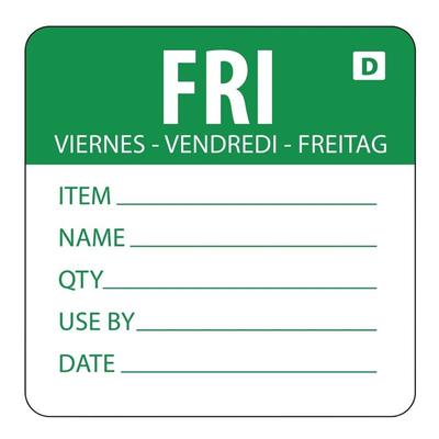 Vogue auflösbare Etiketten Freitag grün