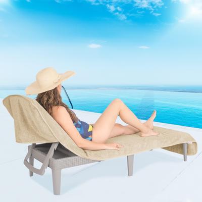 American Soft Linen Beach and Pool Lounge Chair Towel with Pocket