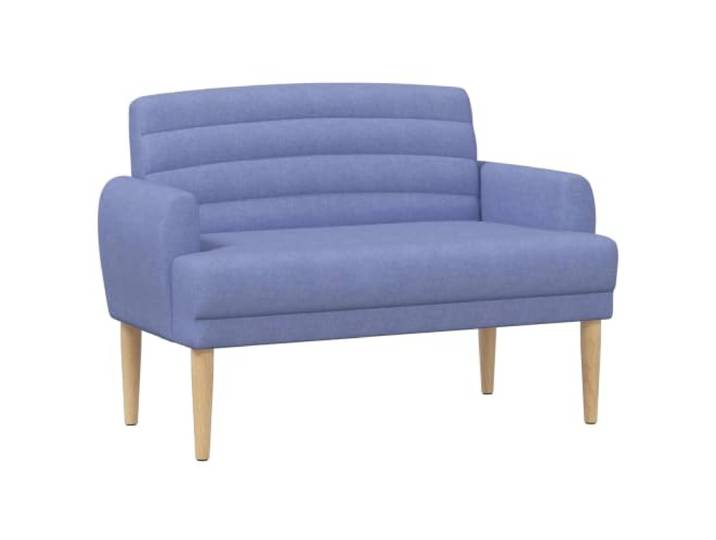 XHNIFBN Loveseat 2-Sitzer Polstersofa Jeansblau 116x67x80cm Stoff Sofa Kompaktes Polstersofa mit Knöpfen, abnehmbarem Kissen und Kautschukholzbeinen für Schlafzimmer und Wohnbereich.