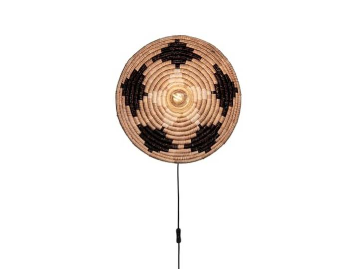 GOOD&MOJO Wandlamp Andros - Naturel/Zwart - Ø45cm