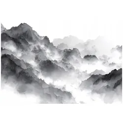 FOTOTAPETE Berge Natur Schwarzweiß 300x210 cm