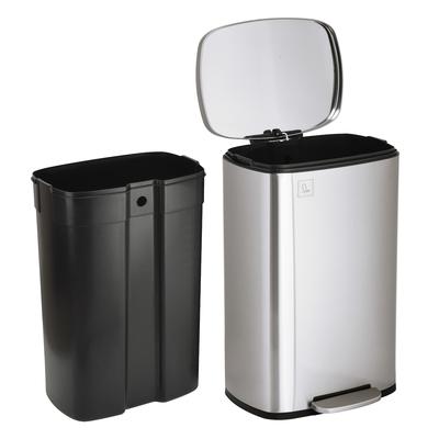 SVITA TQ50 50L Treteimer Mülleimer mit Softclose & Inneneimer Silber
