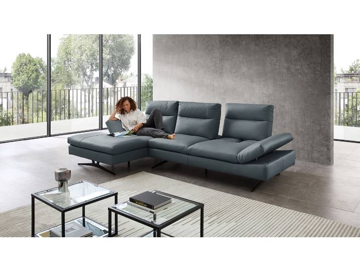 Cuoio Ecksofa Letizia mit manueller Sitztiefenverstellung in