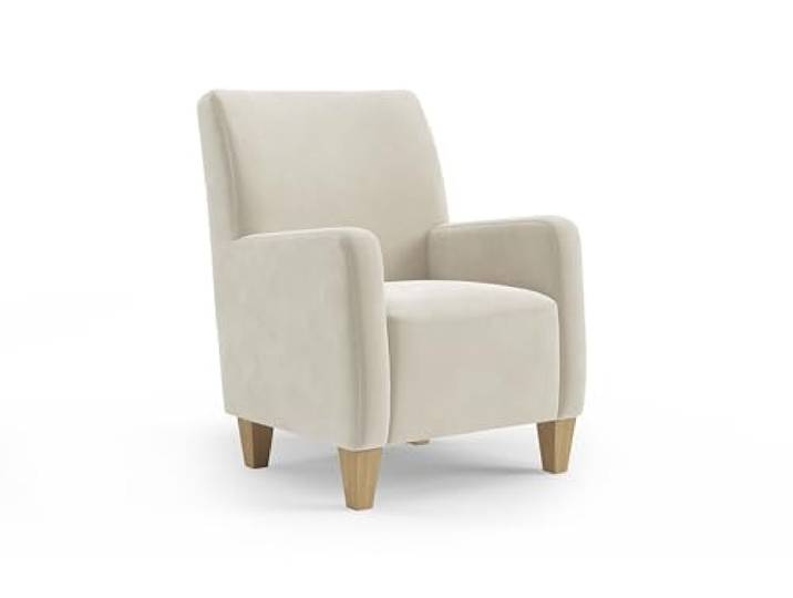 Cavadore Sessel Vida / Polstersessel im trendigen Design / 74 x 93 x 81 / Mikrofaser, Naturweiß