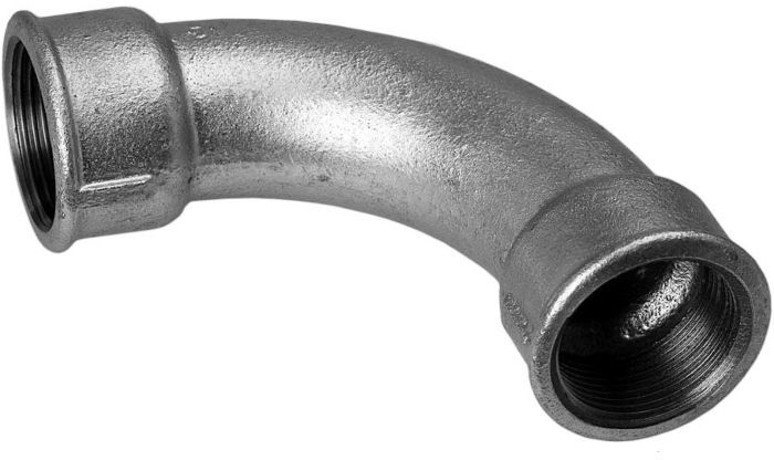 Schmidt, Hermann Hermann Schmidt Temperguss Bogen 1/2", 90Grad Innengewinde, lang, verzinkt