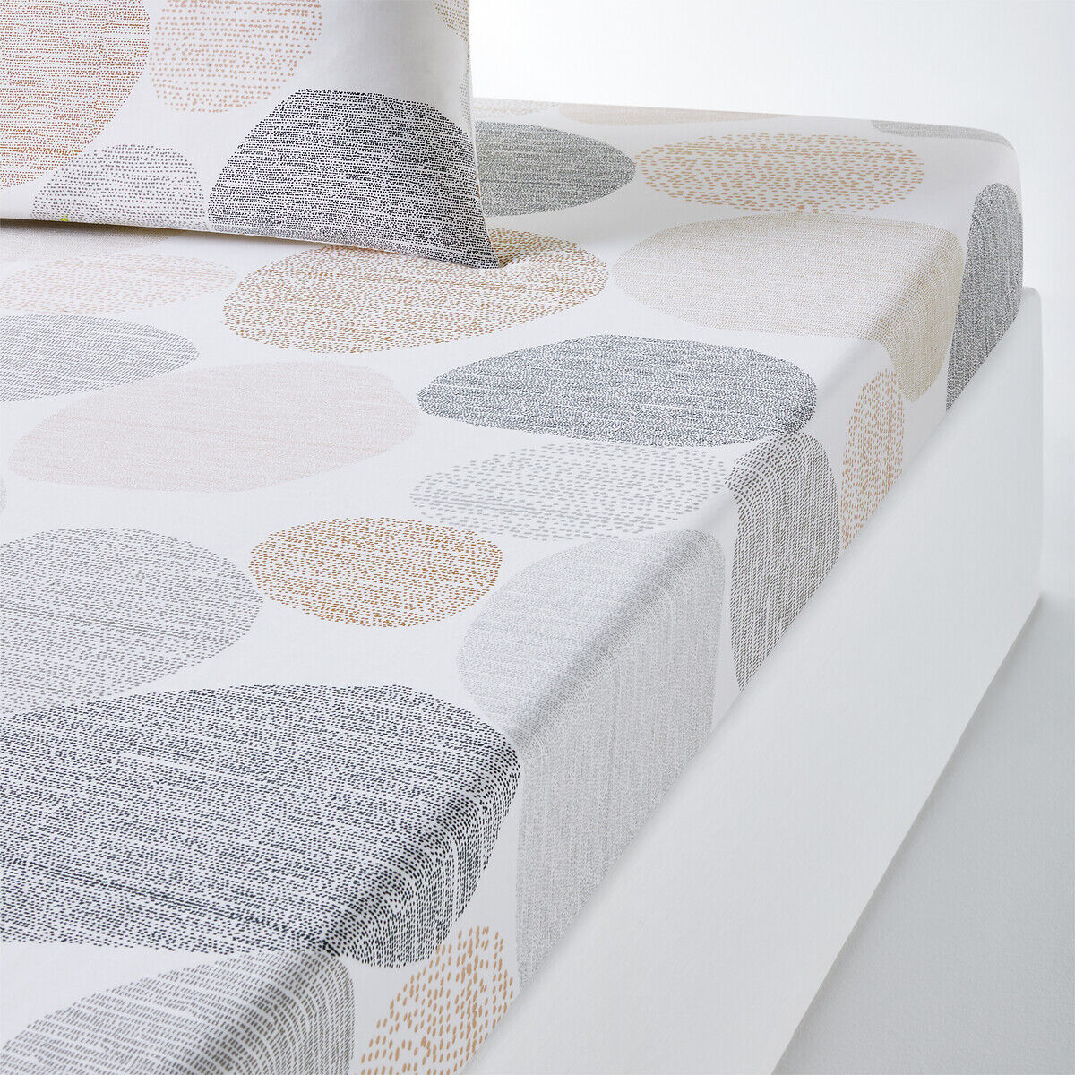 LA REDOUTE INTERIEURS Drap housse pur coton, Galet