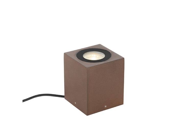 Projecteur de jardin industriel brun rouille carré IP65 - Lennard