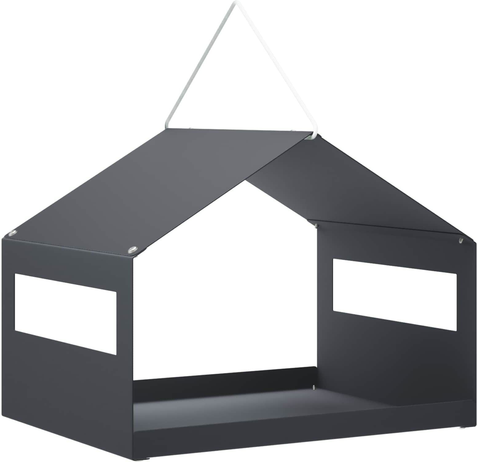 vidaXL Mangeoire à oiseaux suspendue Acier Anthracite 30 x 23 x 23 cm