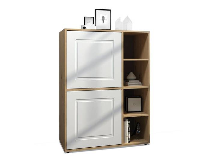 Möbelhandel Klipenstein Highboard NOAH V1, Kommode Schrank Landhaus, Korpus Eiche Artisan