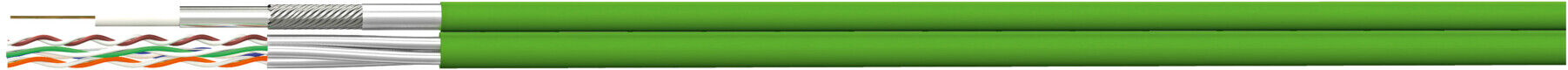 homeway Hybridkabel Eca Kat7 Koax HW-KGMH-F1-Eca-R100 Gelbgrün 12 x 6,6mm)