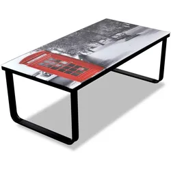 Helloshop26 - Londoner Designer-Couchtisch aus Glas 90 x 45 cm schwarz