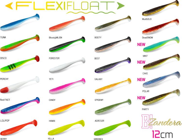 DuoPACK BOX Delphin ZANDERA FlexiFLOAT UVs / 6x par 5 12cm/TUNA 12cm/TUNA